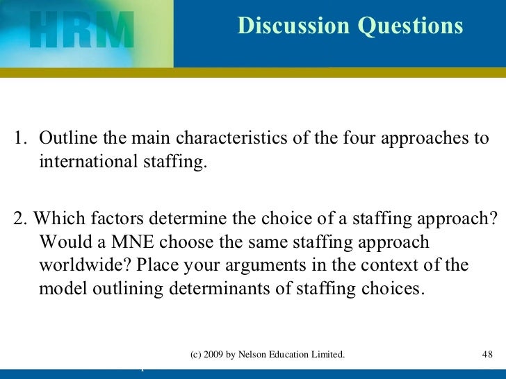 main characteristics of four approaches to international staffing ihrm approaches
